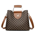 Klassieke handtas van M-monogram canvas met bruin leer en zilveren handgreep - Bruin