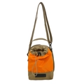 Japanese style vibrant orange and khaki drawstring crossbody bag for outdoor sports - Below 20L / Khaki and Orange