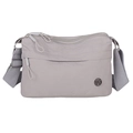Waterproof nylon crossbody bag for women with multi-compartment design in light purple - Gray