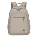 Leichter beige Reise-Rucksack mit vielen Taschen aus wasserfestem Nylon mit Logo - Khaki