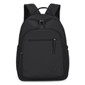 Leichter schwarzer wasserdichter Nylon-Reiserucksack mit Logo-Detail für Outdoor - Schwarz