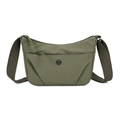 Borsa a tracolla in nylon verde oliva a forma di mezzaluna con ampia tracolla - Verde