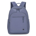 Leichter blaugrauer Nylon-Rucksack mit Reißverschlussfächern für Wandern und Reisen - Blau