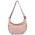 Roze halve maan crossbodytas van waterbestendig nylon met verstelbare riem - Roze