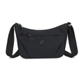 Borsa a tracolla classica in nylon nero a mezzaluna con cinturino in tessuto - Nero