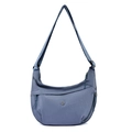 Morandi blauwe halve maan crossbody tas van gestructureerd nylon met verstelbare riem - Blauw