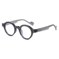 Occhiali anti-luce blu con montatura spessa nero lucido e stanghette grigio fumo - Grigio Trasparente
