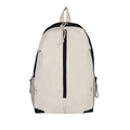 Waterproof yoga gym backpack in beige and black with vertical front zipper and side pockets - Black (Black-White-Grey Contrast)