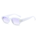 Retro white thick frame sunglasses with purple gradient lenses and gold stud accents - Regular / Regular (Incl. 13% VAT) Jelly White Frame with Light Purple Lenses