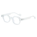 Modern transparent polygon frame sunglasses with retro hexagonal design and clear finish - Transparent Frame