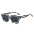 Modern square sunglasses with grey marble textured frame and sleek metal accents - Grey Frame Grey Lens