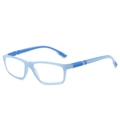 Stylish light blue rectangle blue light blocking sports reading glasses for men and women - Blue Frame
