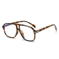 Classic tortoise shell aviator sunglasses with double bridge and silver metal accents - Tortoise Frame Clear Lens