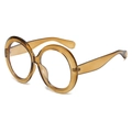 Retro-Oversize-Rundsonnenbrille in Bernstein-Schildpatt-Optik für einen Vintage-Mode-Look - Brauner Rahmen
