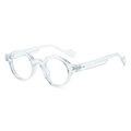 Transparent round frame anti-blue light glasses with model 572003 on side temple - Transparent Frame