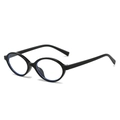 Classic black round frame sunglasses for women with UV protection and vintage retro style - Regular / Standard Black Frame Clear Lenses