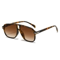 Retro pilot sunglasses with tortoiseshell frames and brown gradient lenses for men - Leopard Frame Gradient Brown Lens