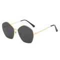 Chic irregular polygonal gold metal frame sunglasses with dark grey lenses for fashion - Gold Frame Grey Lens