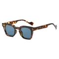 Lunettes de soleil rétro à monture carrée écaille avec verres bleus et rivets - Standard / Monture Léopard Verres Gris