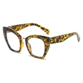 Gafas de ojo de gato anti-luz azul con montura carey de leopardo y remaches dorados - Montura Leopardo Amarillo