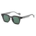 Coole quadratische Sonnenbrille aus grauem Acetat mit dunkelgrünen Gläsern - Normal / Grauer Rahmen Dunkelgrünes Glas