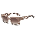 Lunettes de soleil carrées avec monture marron écaille et verres dégradés couleur thé - Standard / Standard (TVA 13 % incluse) monture kaki et fleurie verres marron dégradés