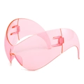 Futuristische rosa durchscheinende Y2K Wrap-Around Sportsonnenbrille aus Harz - Normal / Ozeanrosa