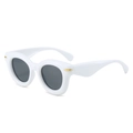 Retro oval inflatable puff style sunglasses in white frame with dark grey lenses - Regular / Regular (Incl. 13% VAT) White Frame Grey Lenses