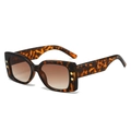Square tortoiseshell sunglasses with gold stars and brown gradient lenses - Leopard Frame Gradient Brown Lens