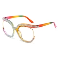 Montatura per occhiali sfumata arcobaleno con strass scintillanti e decori in cristallo - Montatura Arcobaleno