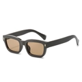 Retro-Sonnenbrille mit dunkelbraunem Rahmen, braunen Gläsern und goldener Verzierung - Normal / Grauer Rahmen Helltee Linse