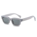Rechteckige Sonnenbrille mit durchsichtigem grauem Rahmen und Metallnieten-Details - Normal / Gelee Grauer Rahmen Graue Gläser