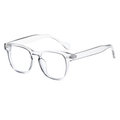 Classic round transparent frames glasses with durable metal hinges for a trendy retro look - Transparent Frame