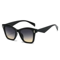 Occhiali da sole cat-eye con montatura nera e lenti sfumate viola e ambra - Regolare / Montatura Nera Lenti Grigie Gialle