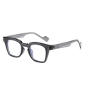 Classic square frame glasses in translucent dark grey finish with anti-blue light lenses - Grey Frame