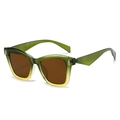 Chic cat-eye sunglasses featuring green yellow gradient frames and brown tinted lenses - Regular / Green Yellow Frame Tea Lens