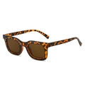 Classic tortoiseshell square frame sunglasses with dark brown lenses for men and women - Regular / Regular (Incl. 13% VAT) Leopard Frame All Tea Lenses