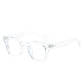 Lunettes transparentes carrées rétro avec charnières argentées et monture élégante - Monture Transparente