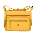 Bolso bandolera de nailon ligero en amarillo brillante con múltiples bolsillos mujer - Amarillo