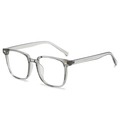 Montatura per occhiali quadrata in PC grigio trasparente ultraleggero per lenti anti-luce blu - Grigio Trasparente
