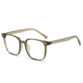 Montatura occhiali quadrata traslucida color tè in PC leggero con rivetti metallici - Verde Trasparente