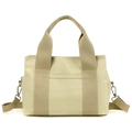Versatile beige canvas crossbody tool bag with khaki straps and removable shoulder strap - Khaki