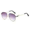 Gafas de sol aviador clásicas con montura dorada y lentes de degradado violeta - Marco Dorado Lentes Degradadas Púrpura