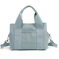 Light blue canvas tool bag with detachable shoulder strap and front slip pocket - Sky Blue