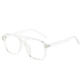 Classic clear aviator eyeglasses frame with trendy double bridge and square design - Transparent Frame