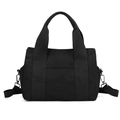 Versatile black canvas tool bag with durable handles and adjustable shoulder strap - Black