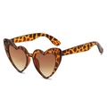 Lunettes de soleil tendance en forme de cœur avec monture léopard et verres dégradés - Monture Léopard Verres Marron Dégradés