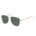 Occhiali da sole aviator squadrati con montatura dorata in acciaio inox e lenti verde scuro - Montatura Dorata Lenti Verde Scuro