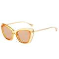 Occhiali da sole cat-eye retrò con montatura arancione traslucida e aste in metallo dorato - Standard / Standard (incl. 13 % IVA) montatura gialla lenti tè