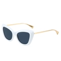 Occhiali da sole cat-eye bianchi con stanghette in metallo dorato e lenti scure - Standard / Regolare (incl. IVA 13%) montatura bianca lenti grigie